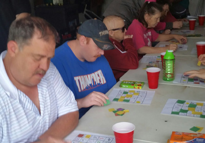 Some of the Brighter Day clients playing bingo